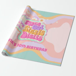 Papel De Presente Solteiro dos Dígitos 10 do Groovy Peace Out