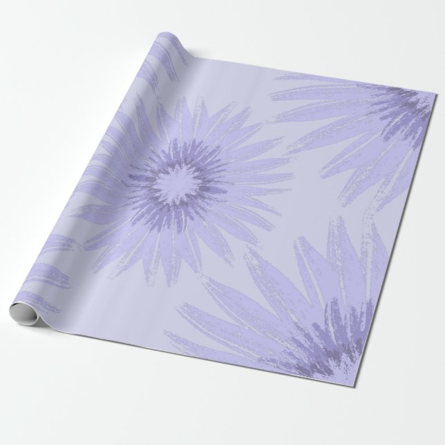 Papel De Presente Sombras da Lavanda Girassóis (Desenrolado)
