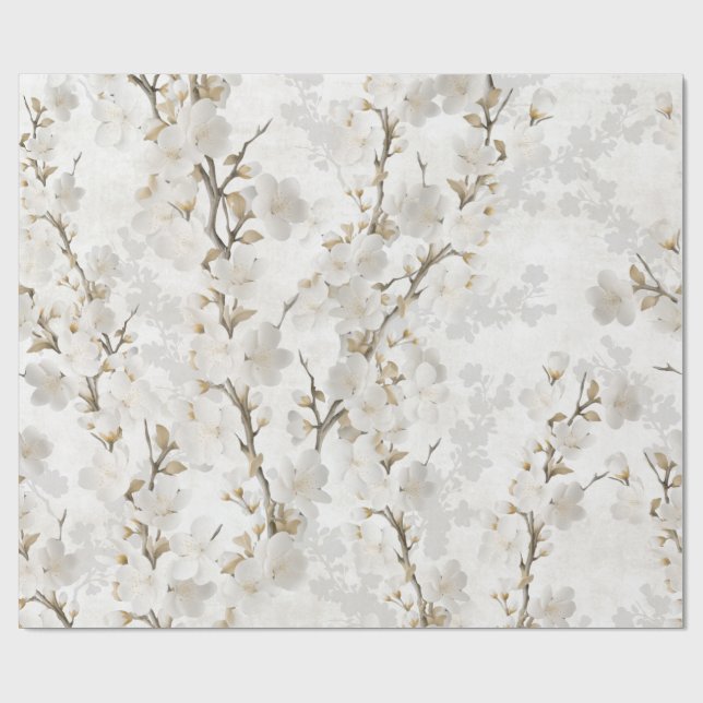 Papel De Presente Sombras de dançarino de nuvem de flores de cerejei (Aberto)