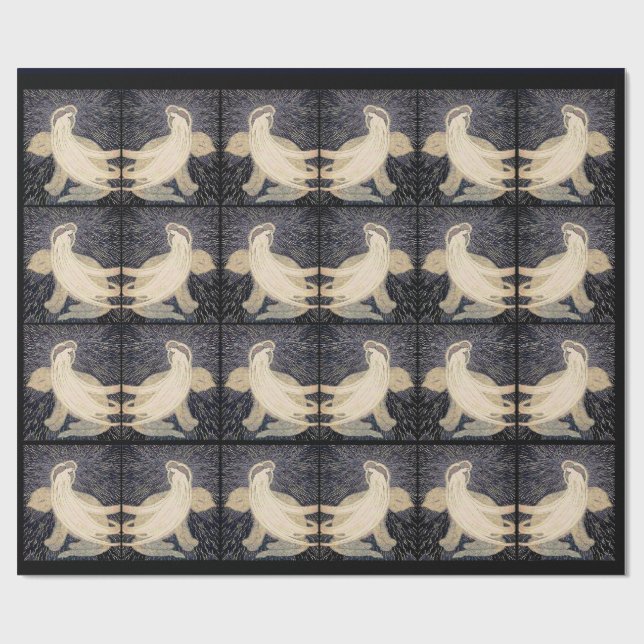 Papel De Presente sonhadora e impressão de gato (Aberto)