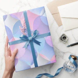 Papel De Presente Sonho Azul Rosa Pastel Desbota Branco Padrão Abstr