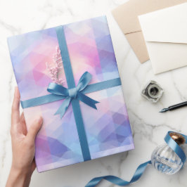 Papel De Presente Sonho Azul Rosa Pastel Desbota Padrão Abstrato Bra