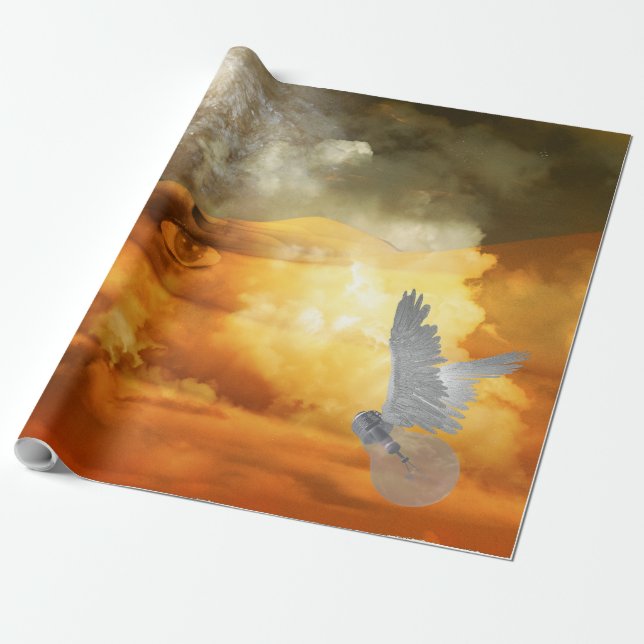 Papel De Presente Sonho com cara de céu (Desenrolado)