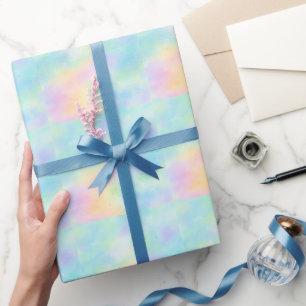 Papel De Presente Sonho de Aquarela Pastel – Gradiente de Arco-íris