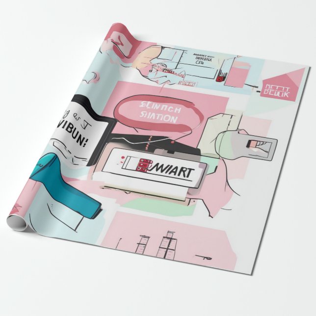 Papel De Presente Sonho de Colagem de Pastel (Desenrolado)