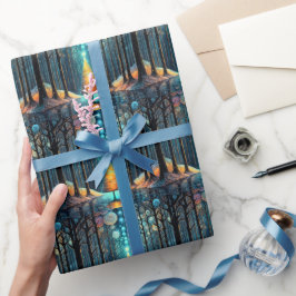 Papel De Presente Sonho de Férias Iridescente 🎄 Árvore de Natal bri