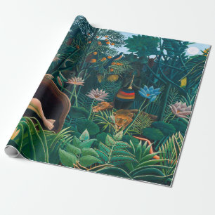 Papel De Presente Sonho em Floresta Selvagem Exótica