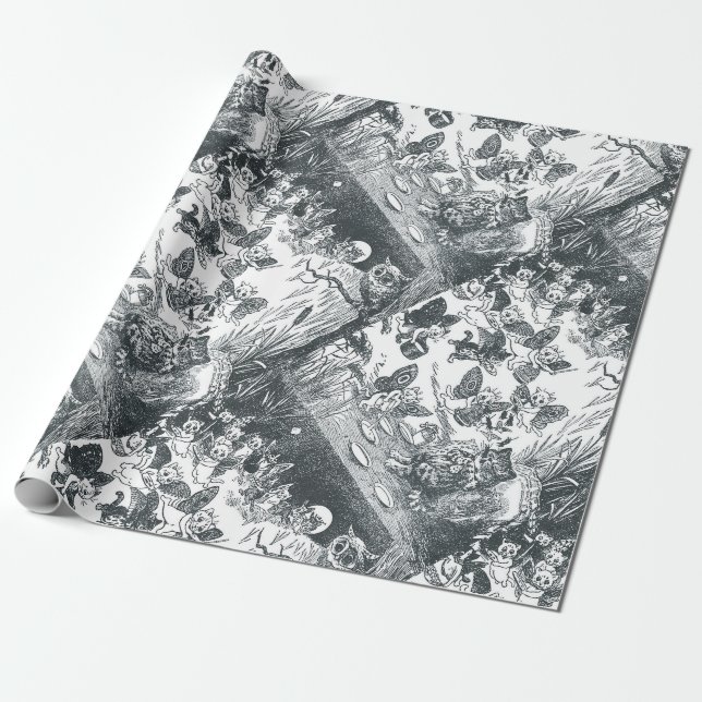 Papel De Presente Sonho gatinho de Fairyland, Louis Wain (Desenrolado)