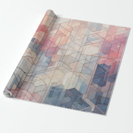 Papel De Presente Sonho Geométrico Pastel – Padrão Abstrato Moderno