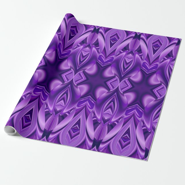 Papel De Presente Sonho Roxo, Abstrato Fantasy Arte Arco-Íris (Desenrolado)