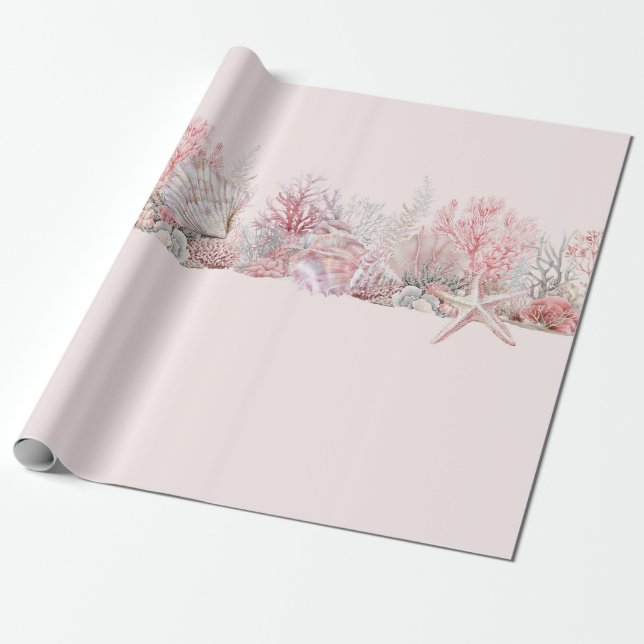 Papel De Presente Sonho sob o Chá de fraldas do mar (Desenrolado)