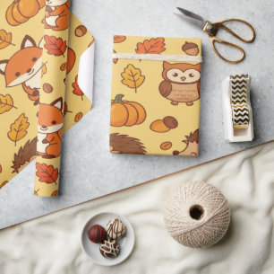 Papel De Presente Sonhos de Cottagecore de Outono Natureza