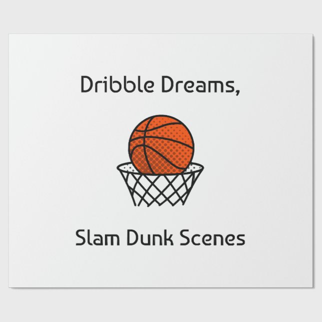 Papel De Presente Sonhos de Drible, Cenas de Enterro de Basquetebol (Aberto)
