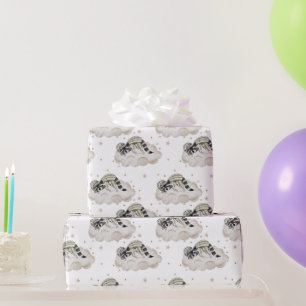 Papel De Presente Sonhos De Lua Doce Raios Sonolentos, Nuvens, Estre