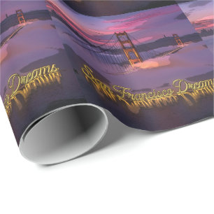 Papel De Presente "Sonhos de São Francisco" Pôr do sol da ponte Gold