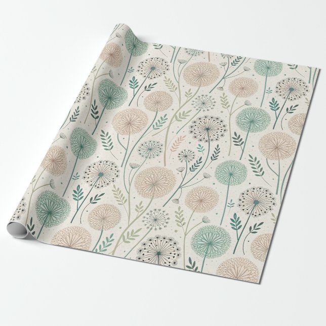 Papel De Presente Sonhos Pastel Dandelion - Fios Whimsical (2) (Desenrolado)