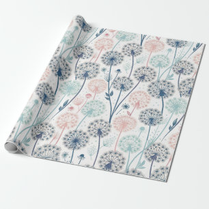 Papel De Presente Sonhos Pastel Dandelion - Floral Whimsical
