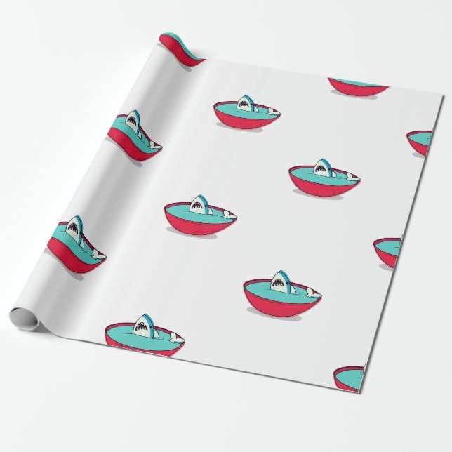 Papel De Presente Sopa de Barbatana de Tubarão (Desenrolado)