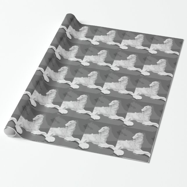 Papel De Presente Sophisticate do Borzoi (Desenrolado)