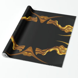 Papel De Presente Sophisticated Presentation: Black& & Gold Abstract
