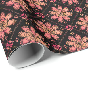 Papel De Presente Sopro Exótico Solar Flor de Lotus Preto