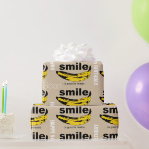 Papel De Presente Sorriso é bom para Saúde Banana 50º aniversário WP