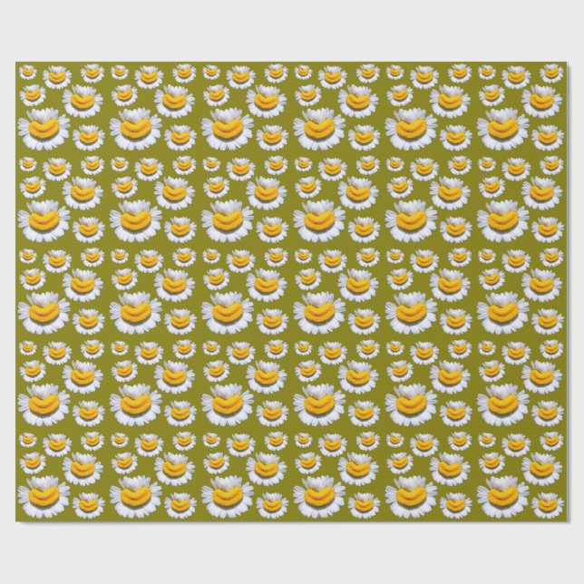 Papel De Presente Sorrisos Alegres de Camomilas (Aberto)