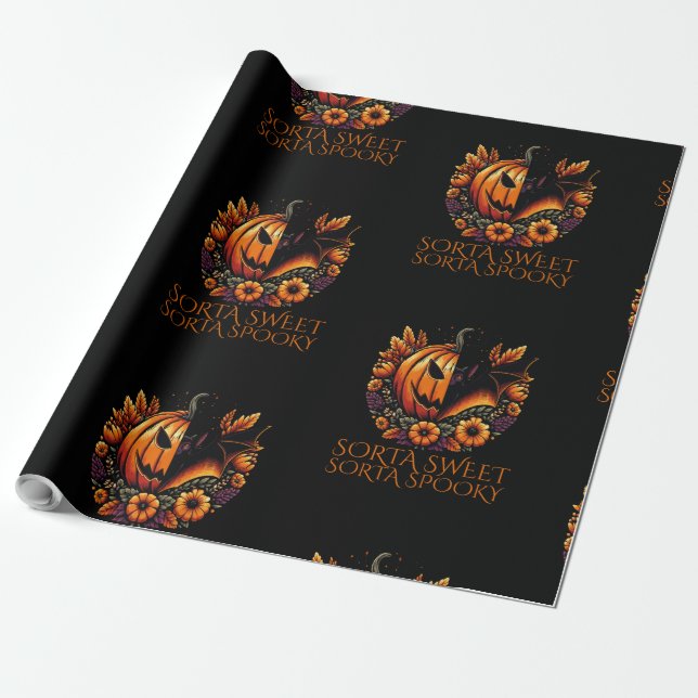 Papel De Presente Sorta Doce Sorta Spooky (Desenrolado)