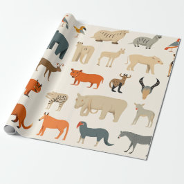 Papel De Presente Sorte de animais imaginários