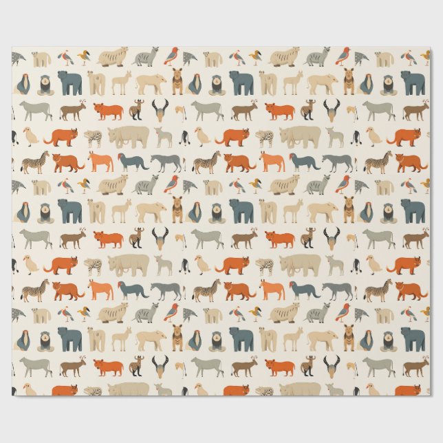 Papel De Presente Sorte de animais imaginários (Aberto)