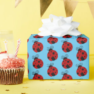 Papel De Presente Sorte ser um belo cartoon Ladybug