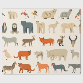 Papel De Presente Sortimento de animais imaginários