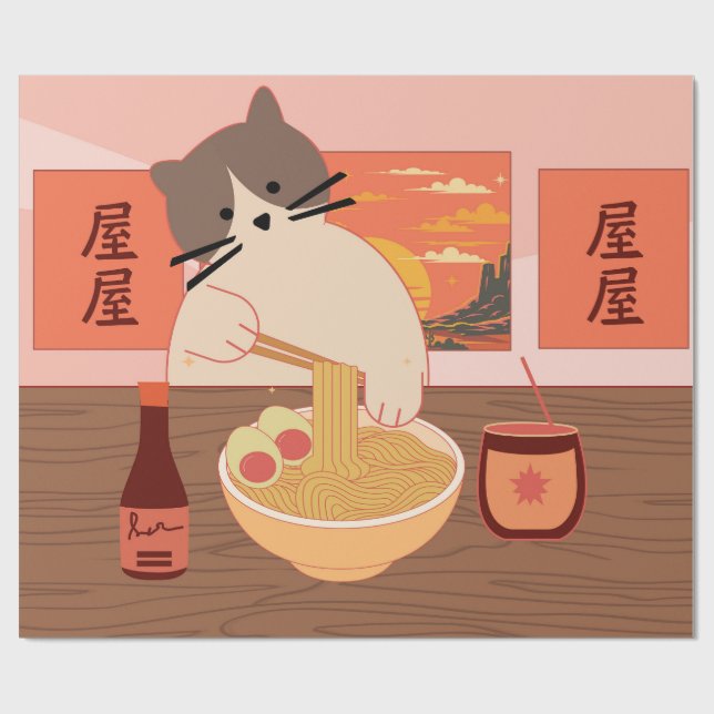 Papel De Presente Sorver Ramen (Aberto)