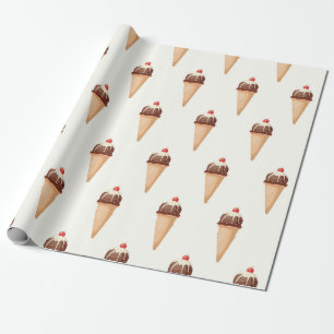 Papel De Presente Sorvete Cone