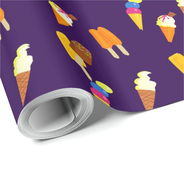 Papel De Presente Sorvete Cone Cornet Padrão Verão Comida Engraçado (Ponta do rolo)