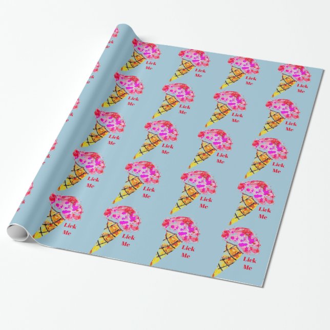 Papel De Presente Sorvete Cone Wraping Paper (Desenrolado)