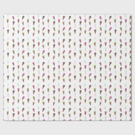 Papel De Presente Sorvete Cones & Fitas Papel de Embalagem de Aniver