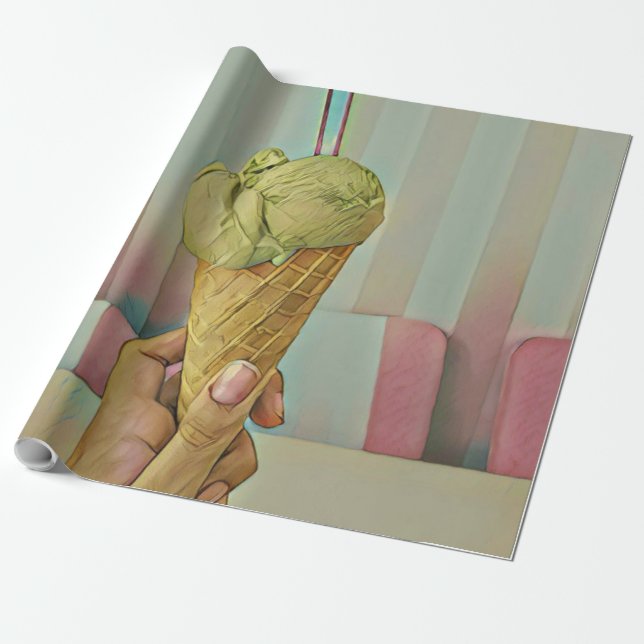 Papel De Presente Sorvete de chocolate (Desenrolado)