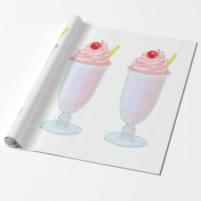 Papel De Presente Sorvete milkshake (Desenrolado)