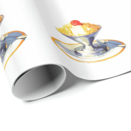 Papel De Presente Sorvete Vintage sundae retro sobremesa comida