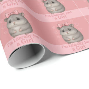 Papel De Presente Sou Literalmente Só uma Garota Hamster Triste Engr