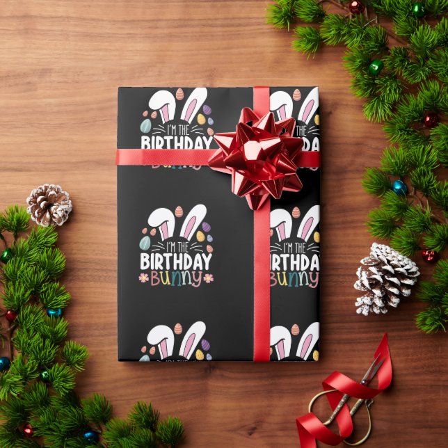 Papel De Presente Sou o Coelho de Aniversário da Páscoa Roupas de Fa (Presente de Natal)