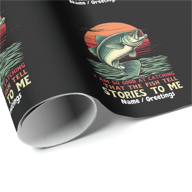 Papel De Presente Sou Tão Bom em Pegar Peixes (Ponta do rolo)
