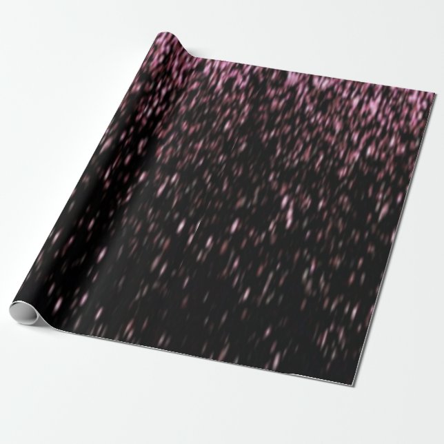 Papel De Presente Sparkle preto e Rosa Dourado (Desenrolado)