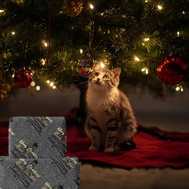Papel De Presente Sparkly Black Wrapping Paper