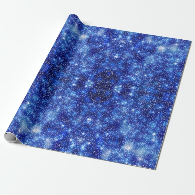 Papel De Presente Sparkly e Starry Night Sky (Desenrolado)