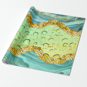 Papel De Presente Sparkly Emerald Green   Gradiente Luminoso Elegant