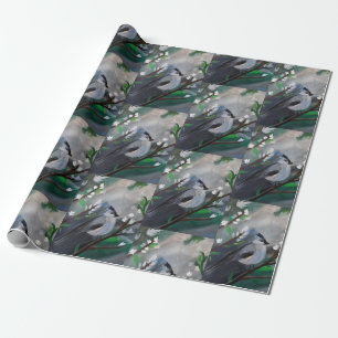 Papel De Presente Sparrow na pintura em árvore
