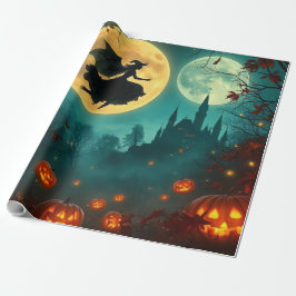 Papel De Presente Spellbinding Wicked Halloween Moon Wrap 🌕