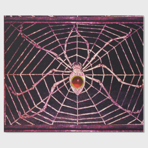 Papel De Presente SPIDER E WEB Red Ruby Gemstone Black